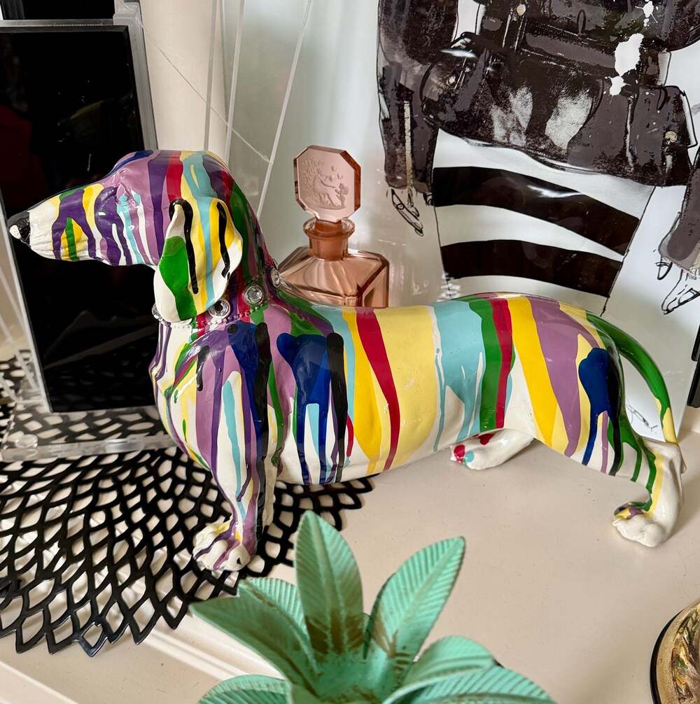 Interior Illusions Plus Graffiti Dachshund 16-inch Statue